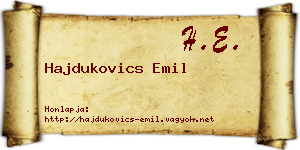 Hajdukovics Emil névjegykártya